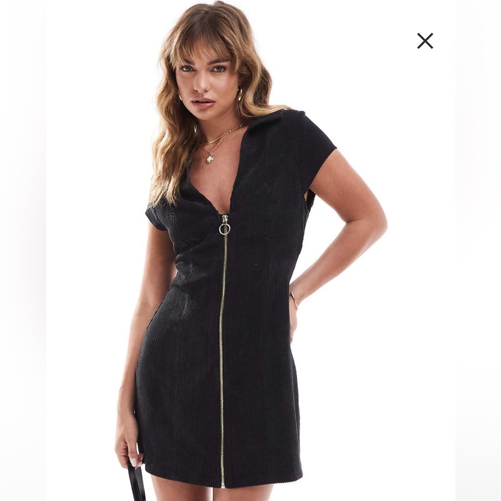 Black Zipper Front Dress